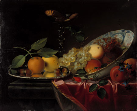 Justus Juncker, Prunkstillleben mit Früchten, um 1759, Öl auf Holz, Inv. Nr. 1215, GDKE/ Landesmuseum Mainz, © GDKE - Landesmuseum Mainz (Ursula Rudischer)