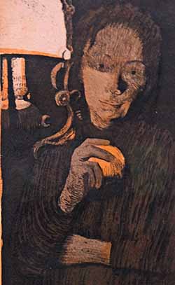 Käthe Kollwitz Frau mit Orange, 1901. Für Kollwitz eine ungewöhnlich lyrische Darstellung. © Foto Diether von Goddenthow