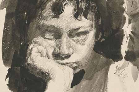 Käthe Kollwitz, Selbstbildnis mit aufgestütztem Kopf, 1889/91 © Städel Museum